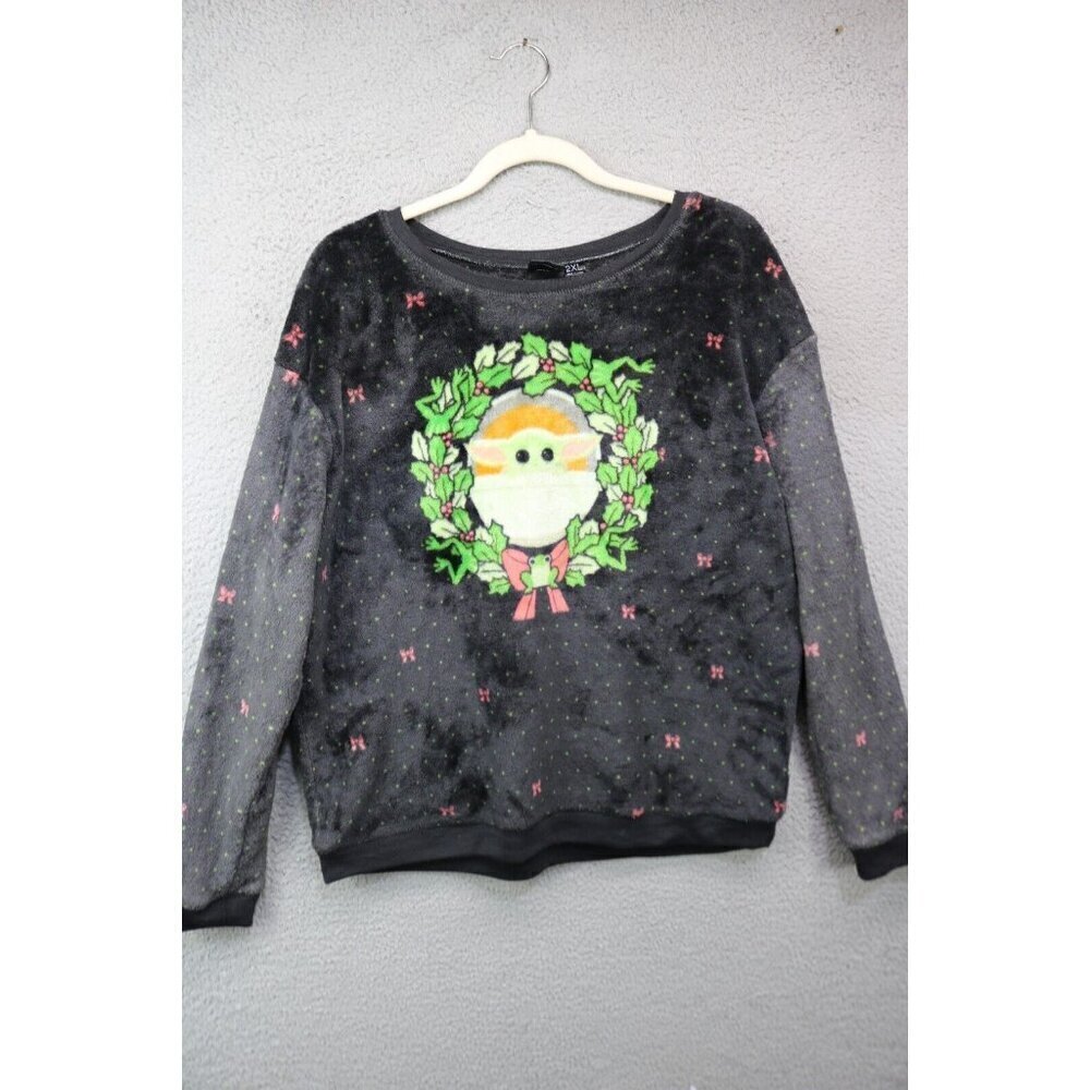 Star Wars Baby Yoda Christmas Plush Fleece Pajama Top-Size 2XL‎